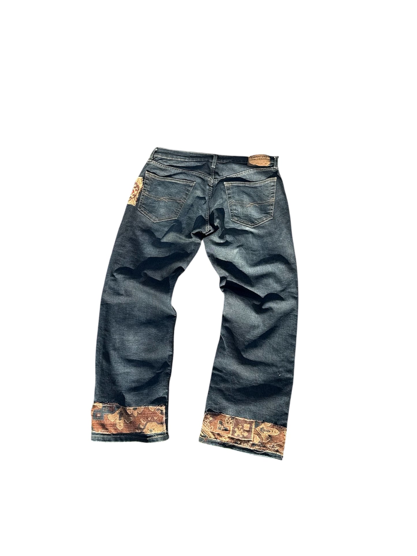 boho rug-patched denim