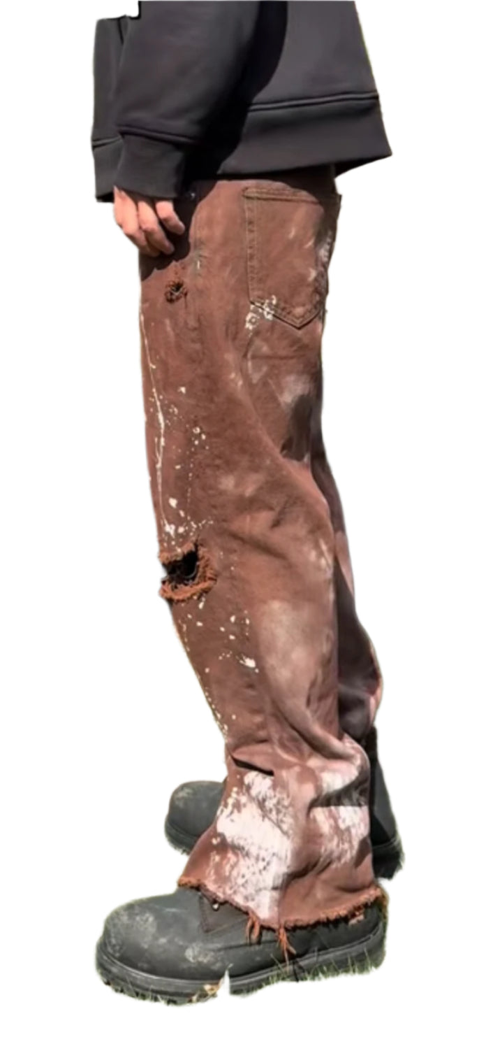 1of1 Brown Reworked Zara Jeans Custom